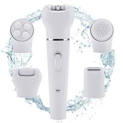 5 in 1 Electric Hair Removal Epilator Lady Shaver and Foot Callus Remover Face Cleaning Brush Facial Skin Care Massager