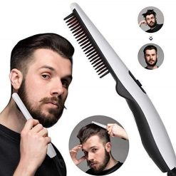 Beard and Hair Straightening Brush, Electric Styler Comb for Men with Side Hair Rechargable