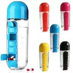 Pills Organizer With Water Bottle Multicolors 600 ML