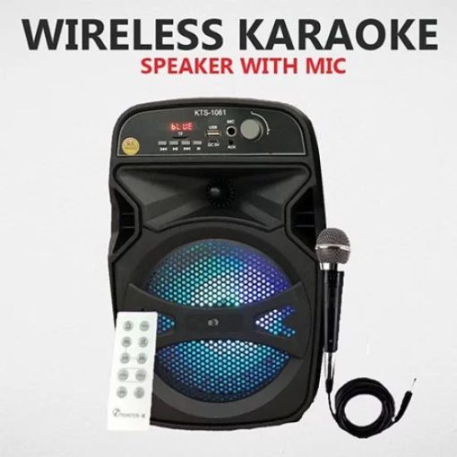 Portable Wireless Karaoke Bluetooth Speaker High Bass With Mic-KTS-1061