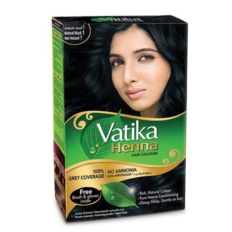 Vatika Henna Natural Black Hair Color 6 Sachets 60g | Shopznowpk