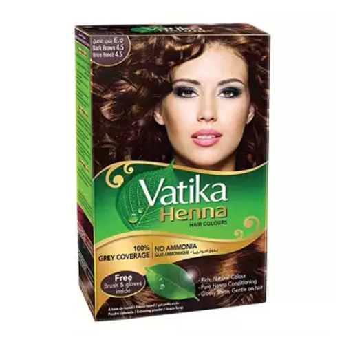 Vatika Henna Dark Brown Hair Color 60g (6 Sachets) | Shopznowpk