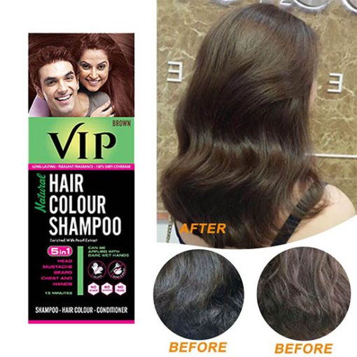 Vip Hair Colour Shampoo 180 ML Brown Color