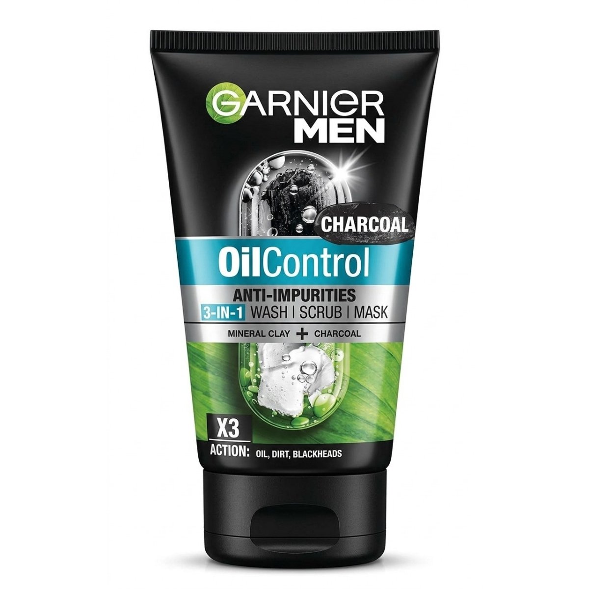 Garnier Men Turbolight Oil Control Charcoal 3 in 1 Intensive Charcoal Foam 100ml Garnier Men Turbolight Oil Control Charcoal 3 in 1 Intensive Charcoal Foam 100ml