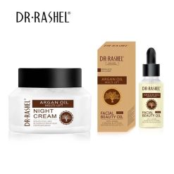 Dr.Rashel Argan Oil Multi Lift Facial Beauty Oil + Night Cream Reduces Fine Lines - Pack Of 2