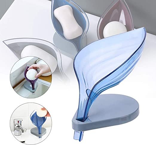 Leaf Shape Self Draining Soap Holder 2 PCs Leaf Shape Self Draining Soap Holder 2 PCs - Image 2