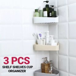 Plastic Shelf Shelves Cup Organizer For Bathroom 3 Pcs