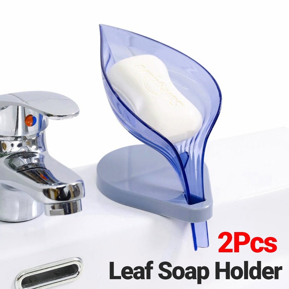 Leaf Shape Self Draining Soap Holder 2 PCs Leaf Shape Self Draining Soap Holder 2 PCs