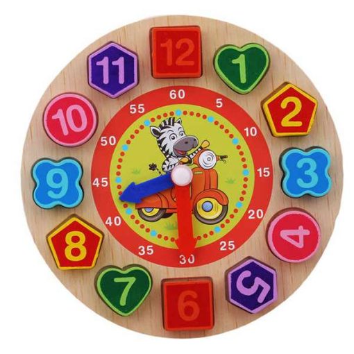 Wooden Colorful 12 Digital Clock Toy