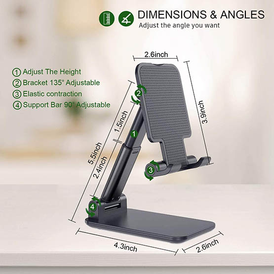 Fully Foldable Desktop Phone Holder Cradle Dock Holder