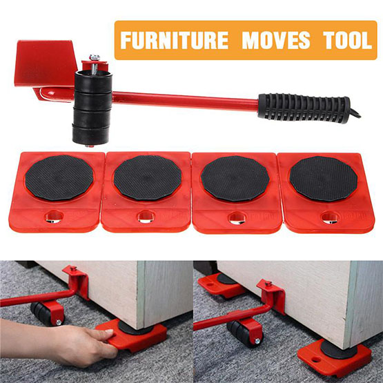 5x Furniture Slider Lifter Moves Wheel Mover Kit Home Moving Lifting System 75kg 