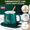 Mug Warmer USB Pad Powered Cup Milk Tea Water Heating Pad Constant-temperatures EU Plug Electric Mug Set (1)