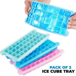 Silicone Ice Cube Tray with 24 Cubes Per Tray Pack of 2