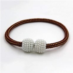 Magnetic Curtain Tie Clip Strap Magnet Pearl Ball 2Pcs