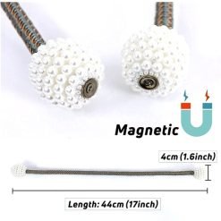 Magnetic Curtain Tie Clip Strap Magnet Pearl Ball 2Pcs