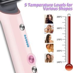 Hair Straightening Hot Brush 25s Fast Ceramic PTC Heating Smoothing Brush 5 Levels Adjustable