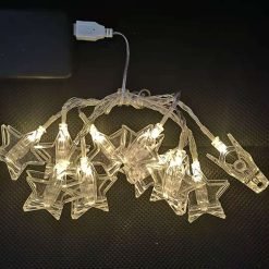 Star Led Photo Clips String Lights USB Powered for Gift 5FT 10 Clips