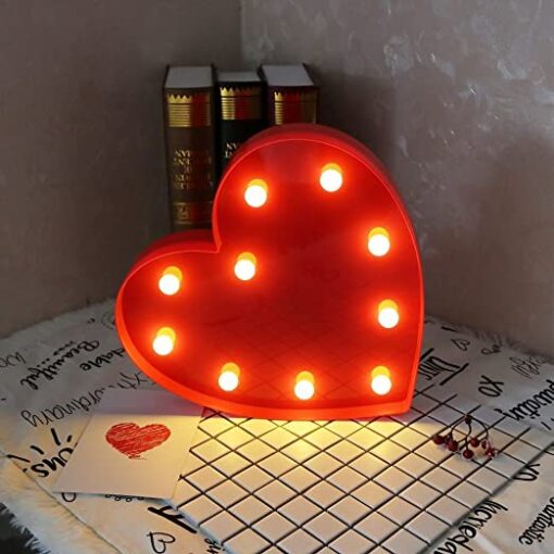3D LOVE HEART LED LAMP RED (1)