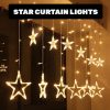 LED String Lights Star Curtain Lights 12 Stars 138 LEDS