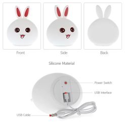 Rechargeable Rabbit LED Night Light Cute Bunny Multicolor
