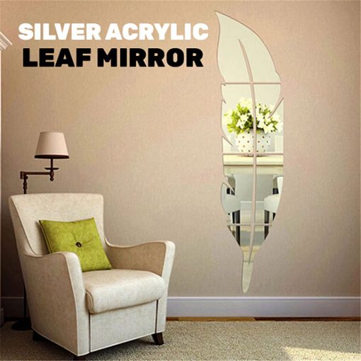 Silver Acrylic Leaf Mirror (1)