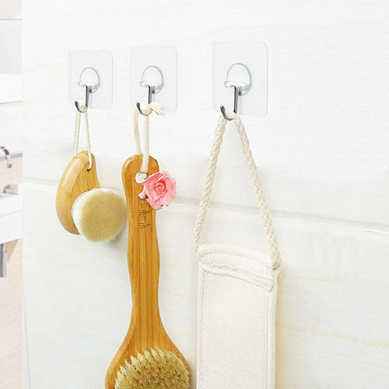 Adhesive Hooks Heavy Duty Wall Hangers Without Nails 10 PCs