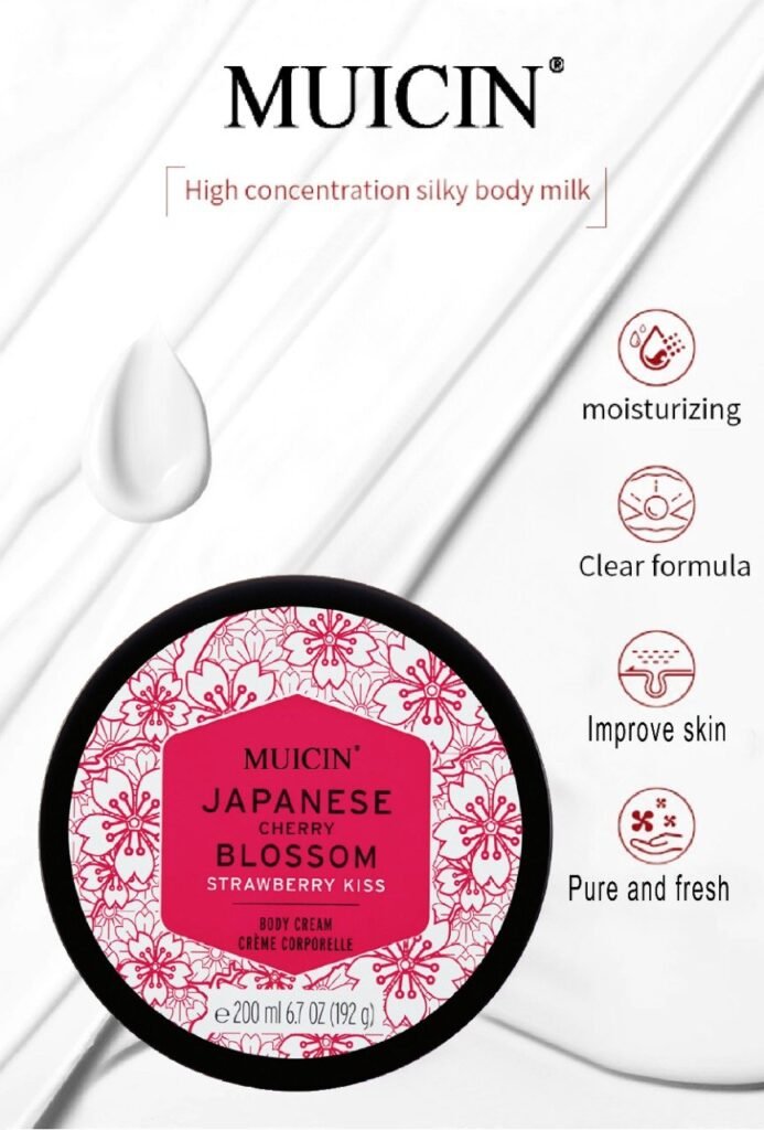 MUICIN JAPANESE CHERRY BLOSSOM STRAWBERRY KISS BODY CREAM 200 ML