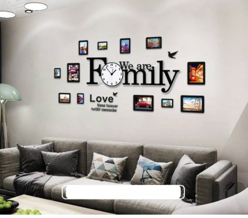 Family Wall Clock With Photo Frames