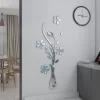 3d Crystal Acrylic Mirror Flower Vase Wall Stickers Entranceway Furniture Diy Art Wall Decor Stickers Multi-color