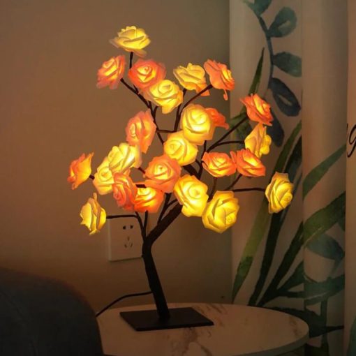 Rose Flower Tree Lamp Night Light Home Decoration