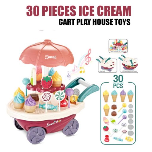 30 Pieces Ice Cream Cart Play House Toys for Children