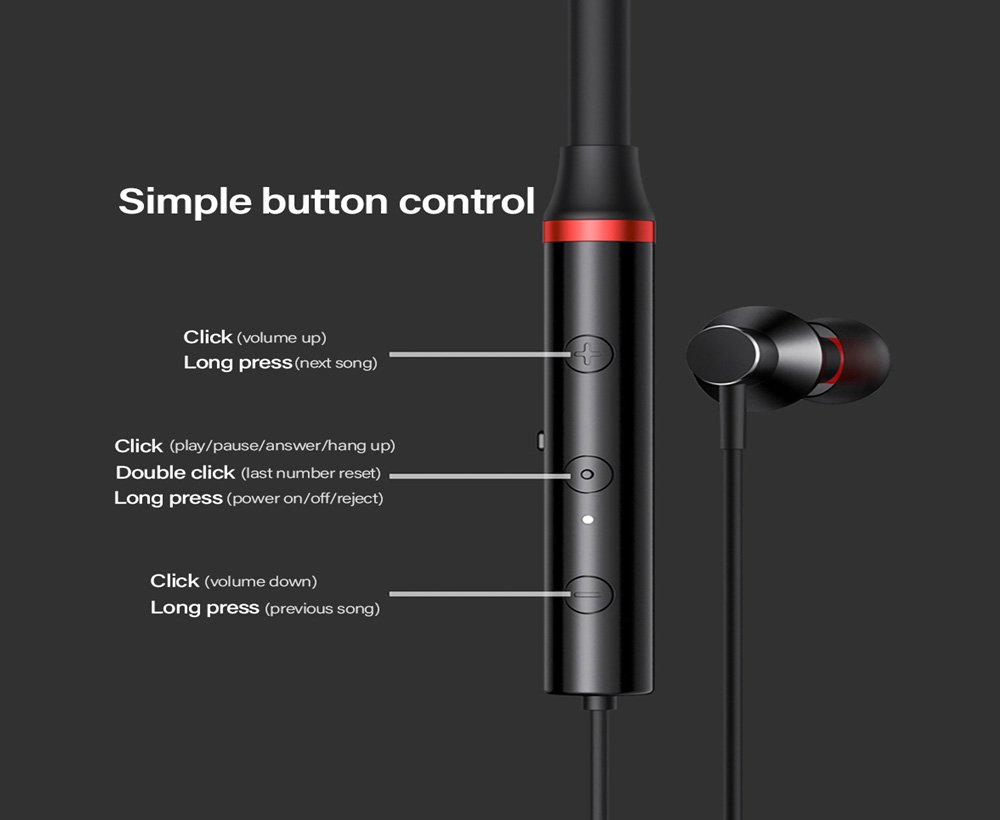 Lenovo HE05X Bluetooth Earphone Neck Hanging Wireless Magnetic Design Waterproof Bluetooth 5.0 Black Lenovo HE05X Bluetooth Earphone Neck Hanging Wireless Magnetic Design Waterproof Bluetooth 5.0 Black - Image 4