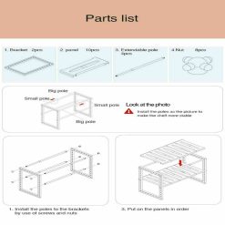 Under Sink Shelf Storage Shelves Organizer Space Saving Tidy Rack Cupboard White