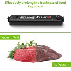 Vacuum Automatic Food Sealer Machine With Bags Black