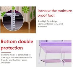 Portable Clothes Closet Non-Woven Fabric Wardrobe Foldable Wardrobe DIY Folding Storage Cabinet