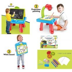Learn & Interactive Activity Desk 3 in 1 (Chalk Board, Drawing Projector & White Board)