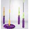 360 Degree Twist Floor Mop, Stainless Steel Handle Hands Free Retractable Mop with Cotton Yarn Head for Household Cleaning
