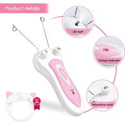 Ladies Facial Hair Remover, Electric Cordless Cotton Threading Epilator Lips Cheek Arm Leg Hair Removal Shaver Pull Faces Delicate Device Depilation Rechargable