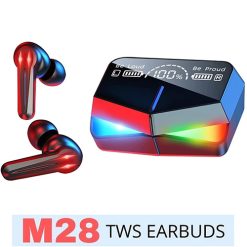 M28 Wireless Earbuds TWS Bluetooth 5.1 Gaming Monster Earphones Touch Control Headphones Microphone Mirror Screen Mini LED Display