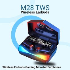 M28 Wireless Earbuds TWS Bluetooth 5.1 Gaming Monster Earphones Touch Control Headphones Microphone Mirror Screen Mini LED Display