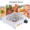 Portable Electric Stove Single Burner 1000W Hot Plate Compact and Portable, Adjustable Temperature Mini Electric Iron Burner Hot Plate (White)