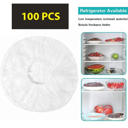 Disposable Food Cover Plastic Wrap Elastic Food Lids For Fruit Bowls Cups 100 Pcs Disposable Food Cover Plastic Wrap Elastic Food Lids For Fruit Bowls Cups 100 Pcs - Image 3