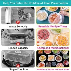 Disposable Food Cover Plastic Wrap Elastic Food Lids For Fruit Bowls Cups 100 Pcs Disposable Food Cover Plastic Wrap Elastic Food Lids For Fruit Bowls Cups 100 Pcs