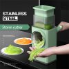 4 in 1 Multifunction Vegetable Cutter Slicer Hand Rotary Vegetable Grater Roller Shredder Potato Radish Scraper for Kitchen Tools