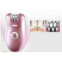 Kemei KM-2068 2 in 1 Electric Epilator for Women Trimmer Painless Epilator Rechargeable Shaver