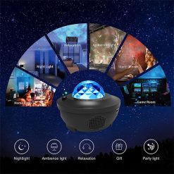 3 in 1 Galaxy Projector Star Projector Night Light Projector w/LED Cloud with Bluetooth Music Speaker