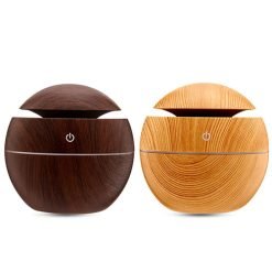 Air Humidifiers 7 Color LED Wooden Bowl Shape