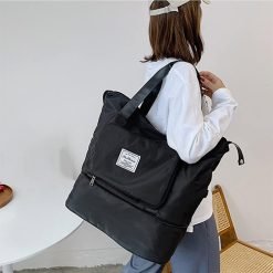 Foldable Large Gym Bag Waterproof Expandable Dry Wet Shoulder Duffel Handbag