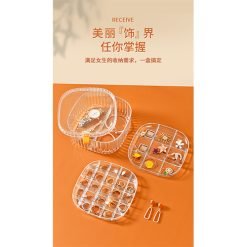 Multi-layer Portable Jewelry Storage Box Container Earrings Necklace Bracelet Ring