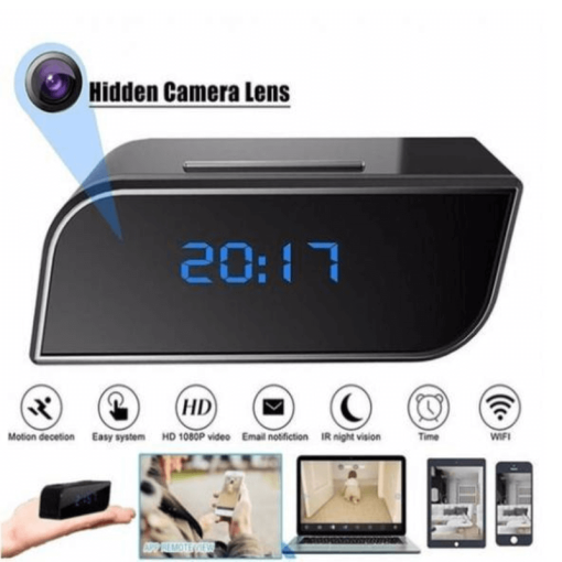 Hidden T3 Camera WiFi Table Clock 1080p